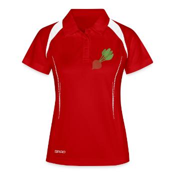 Rote Bete Botanische Kunst - Frauen Polo atmungsaktiv - Weiß/Navy - Vorne