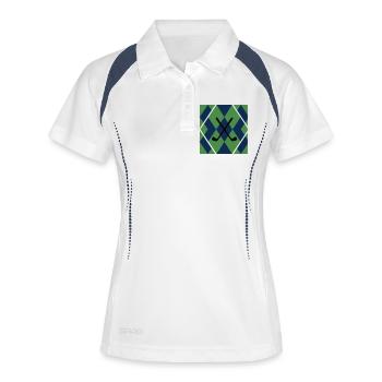 Clubs de golf Modèle Argyle Clubs de golf masculins - Polo respirant Femme - blanc/marine - Devant