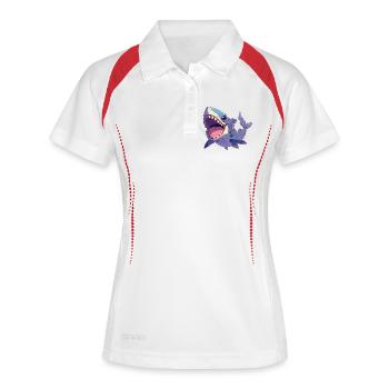 Requins Requin - Polo respirant Femme - blanc/marine - Devant