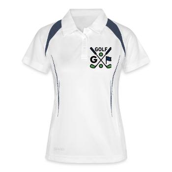 Golf Clubs Golf Club Excursion masculine - Polo respirant Femme - blanc/marine - Devant