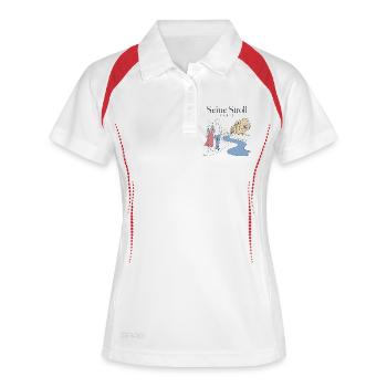 Promenade à Seine Paris Souvenir de couple romantique - Polo respirant Femme - blanc/marine - Devant