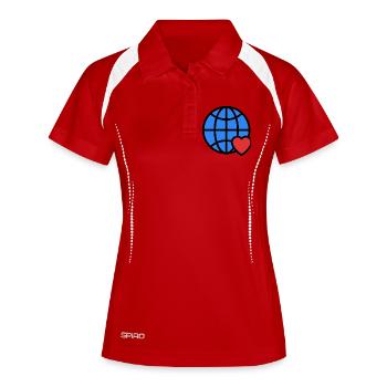Ich liebe diesen Planeten - Frauen Polo atmungsaktiv - Weiß/Navy - Vorne