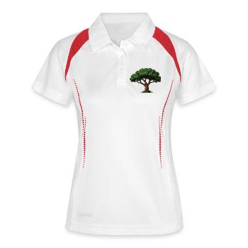 Illustration d’arbre forestier - Polo respirant Femme - blanc/marine - Devant