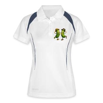 Concombres dansants - Polo respirant Femme - blanc/marine - Devant