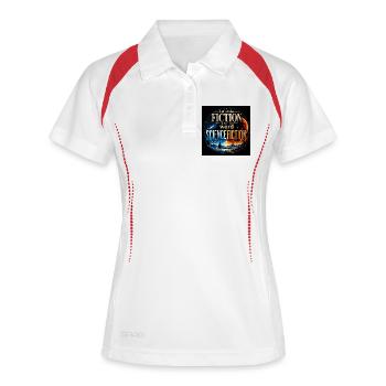 Fiktion sieht aus wie Science-Fiction - Frauen Polo atmungsaktiv - Weiß/Navy - Vorne