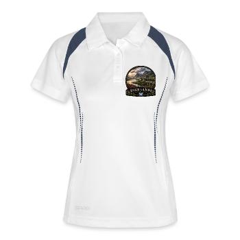 Randonnée des rivières naturelles des Highlands écossiens - Polo respirant Femme - blanc/marine - Devant