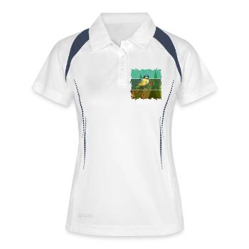 Oiseau coloré - Polo respirant Femme - blanc/marine - Devant