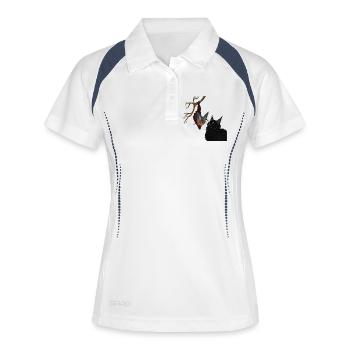Flaus & Freitag - Frauen Polo atmungsaktiv - Weiß/Navy - Vorne