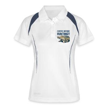 Crocodile Coffee Saying Humor Morning Caffeine Reptile - Women's Polo breathable - white/navy - Front