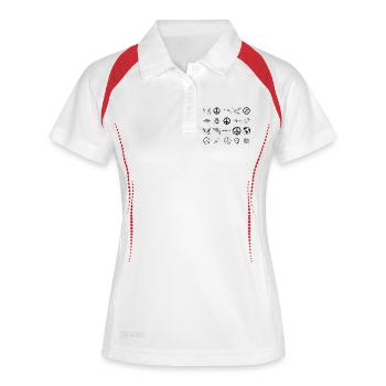 Krieg und Frieden Icons Set – Illustration - Frauen Polo atmungsaktiv - Weiß/Navy - Vorne