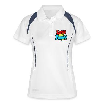 Love and Peace Retro Groovy Inscription - Women's Polo breathable - white/navy - Front