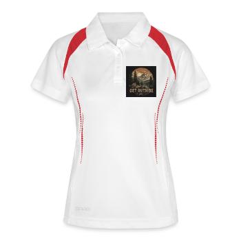 Aventure en plein air - Polo respirant Femme - blanc/marine - Devant