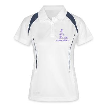 Exe Echse ausfuehren Admin Sysadmin Geschenk - Frauen Polo atmungsaktiv - Weiß/Navy - Vorne