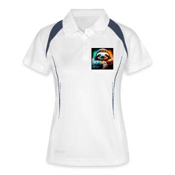 paresse - Polo respirant Femme - blanc/marine - Devant