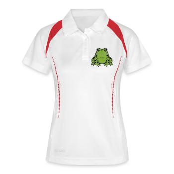 Cadeau de crapaud grenouille verte Amoureux de la nature - Polo respirant Femme - blanc/marine - Devant