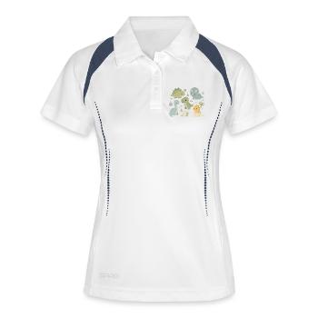 Design des enfants dinosaures mignons - Polo respirant Femme - blanc/marine - Devant