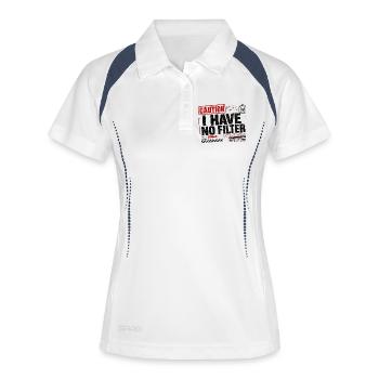 Attention : je n’ai pas de filtre sarcasme ironie humour - Polo respirant Femme - blanc/marine - Devant