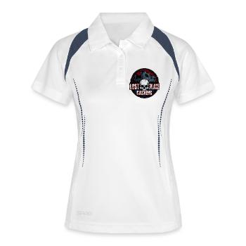 Mise en cache des lieux perdus - Polo respirant Femme - blanc/marine - Devant