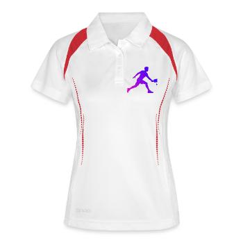 Pickleball player Fans lieben Pickleball Community - Frauen Polo atmungsaktiv - Weiß/Navy - Vorne