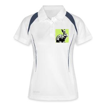 Kaninchen - Frauen Polo atmungsaktiv - Weiß/Navy - Vorne