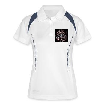 Thequeensoftheroad - Polo respirant Femme - blanc/marine - Devant