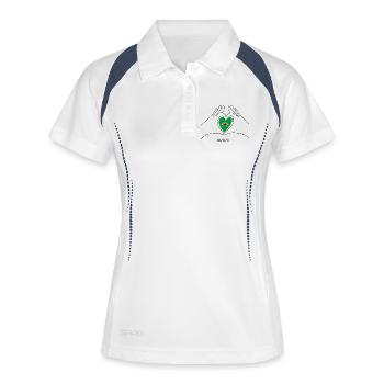 Cœur du Brésil avec drapeau brésilien pour les fans - Polo respirant Femme - blanc/marine - Devant