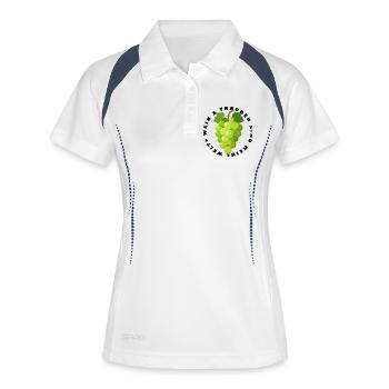 Grüne Trauben - Weintrauben - Frauen Polo atmungsaktiv - Weiß/Navy - Vorne