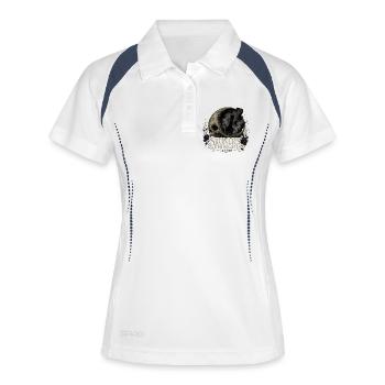 Port de Minuit | Voiles de Yarn par Cap’nKush - Polo respirant Femme - blanc/marine - Devant