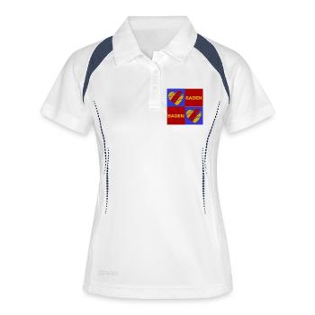 Baden Herz Quadrat - Frauen Polo atmungsaktiv - Weiß/Navy - Vorne