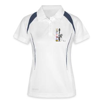 Alphabets du Nouveau Monde - Polo respirant Femme - blanc/marine - Devant