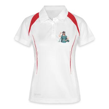 T-shirt infirmière superhéros soignante cadeau - Polo respirant Femme - blanc/marine - Devant