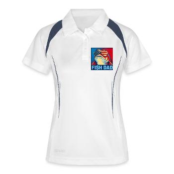 Patriotic Fish Dad – Funny Fish Dad for - Women's Polo breathable - white/navy - Front