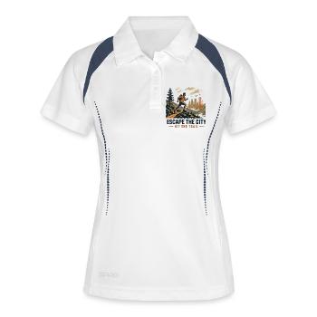 Trail Running - Échappez-vous à la ville. Prends la piste - Polo respirant Femme - blanc/marine - Devant