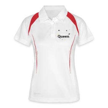 Ich bin eine Königin - Frauen Polo atmungsaktiv - Weiß/Navy - Vorne