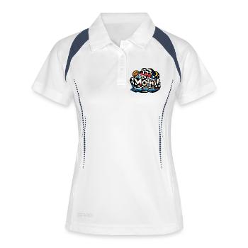 Moin! Schiff Op-Art Design Maritim oryggy - Frauen Polo atmungsaktiv - Weiß/Navy - Vorne