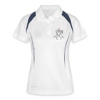 Verliebtes Paar - Frauen Polo atmungsaktiv - Weiß/Navy - Vorne