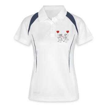 Couple amoureux - Polo respirant Femme - blanc/marine - Devant