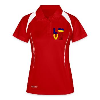 Love Romania Heart Flag - Frauen Polo atmungsaktiv - Weiß/Navy - Vorne