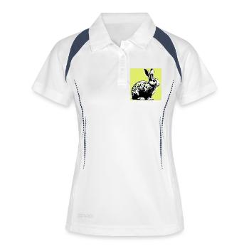 Kaninchen - Frauen Polo atmungsaktiv - Weiß/Navy - Vorne