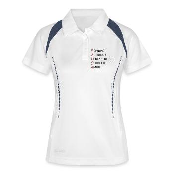 Salsa - Frauen Polo atmungsaktiv - Weiß/Navy - Vorne