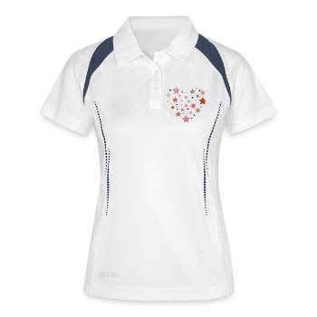 Star Heart | Pastel Star Heart Design - Women's Polo breathable - white/navy - Front
