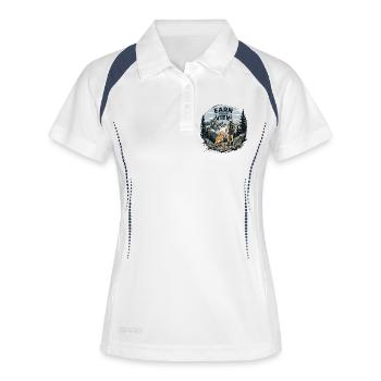 Hiking - Outdoor Adventure - Earn Your View - Women's Polo breathable - white/navy - Front
