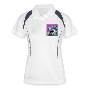 Hai - Frauen Polo atmungsaktiv - Weiß/Navy - Vorne