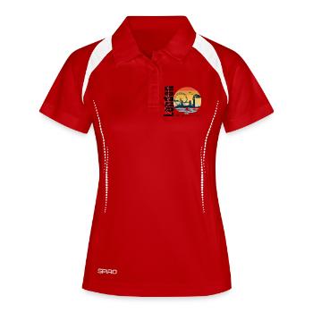 Vintage_London_Skyline_Retro_Sunset_Edition - Polo respirant Femme - blanc/marine - Devant