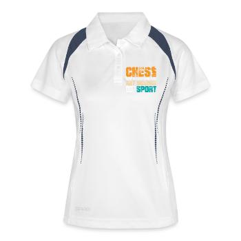 Échiquier des joueurs d’échecs - Polo respirant Femme - blanc/marine - Devant