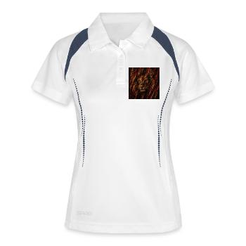 Abstract Lion in Flamboyant Strokes - Women's Polo breathable - white/navy - Front