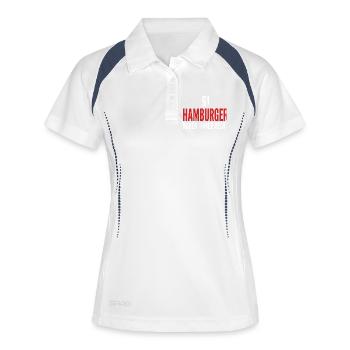 1$ Hamburger Haben Immer Recht - Frauen Polo atmungsaktiv - Weiß/Navy - Vorne