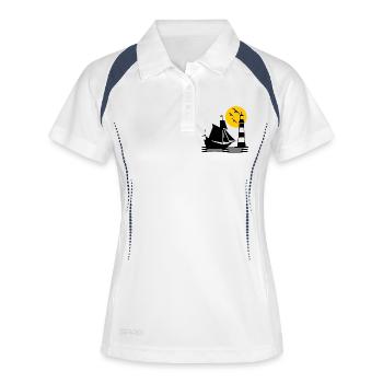 Voile - Polo respirant Femme - blanc/marine - Devant