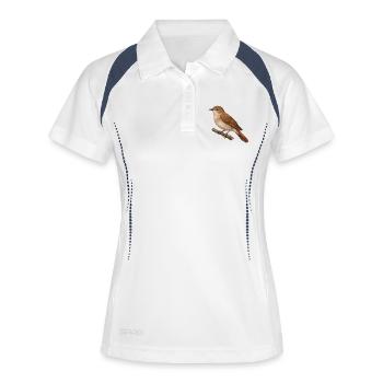 Nachtigall - Frauen Polo atmungsaktiv - Weiß/Navy - Vorne