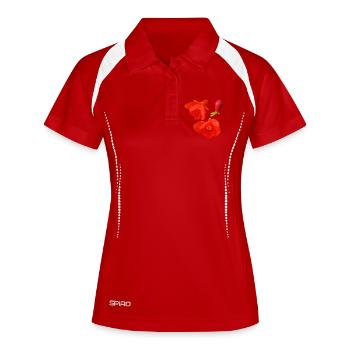 Punica_Granatum_Transparent_Flower_Cut_Out - Polo respirant Femme - blanc/marine - Devant